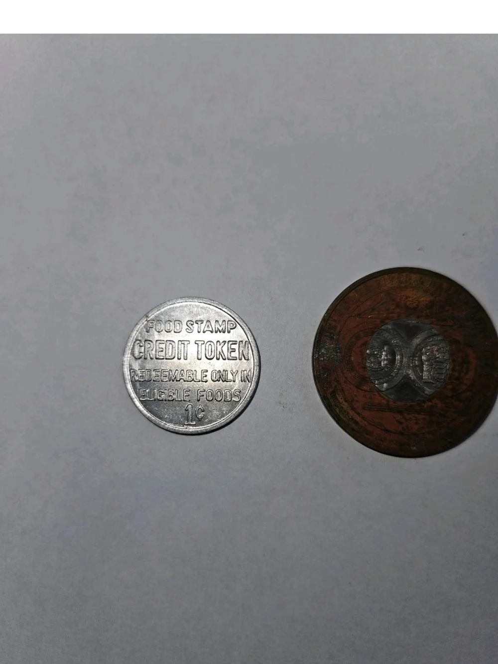 Vintage 1920s Washington D.C. Delaware Mem. Br. Septa Transit Token. Food Stamp